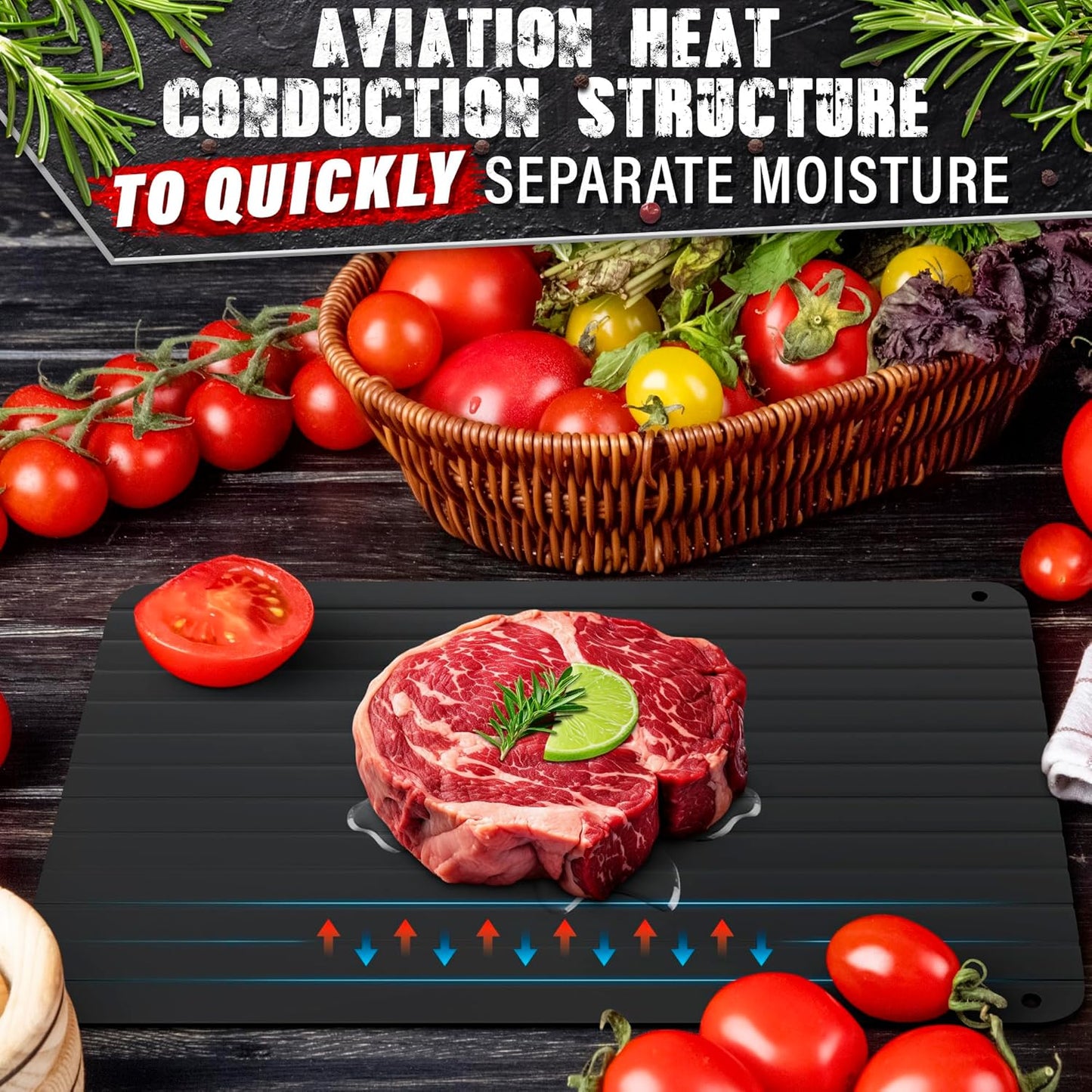Defrosting Tray for Frozen Meat Rapid and Safer