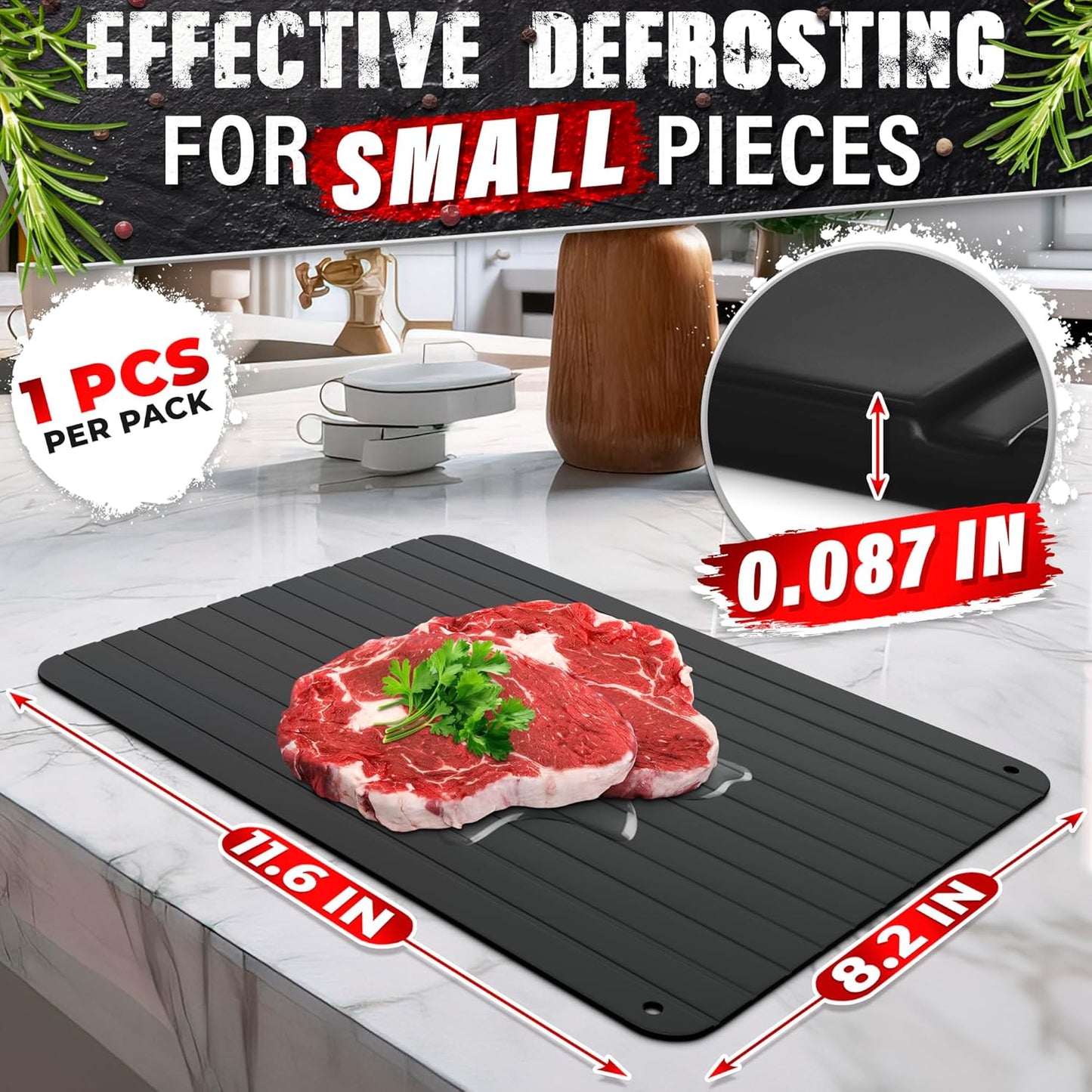 Defrosting Tray for Frozen Meat Rapid and Safer
